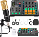 Xisono Podcast Equipment Bundle,Condenser Microphone Bundle with Tripod Stand