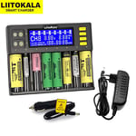 Liitokala Lii-S8 Lii-S12 Chargeur De Batterie Pour 18650 3.7v Li-Ion Nimh 1.2v 9v Li-Fepo4 3.2v Imr 3.8v 26650 21700 26700 Aa Aaa - Type Lii-S8 Set C Cable-Eu