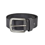 Sierra Azure Mens Leather Belt 34" Black Hunter Design 100% Real Cowhide with Silver Metal Buckle Ideal For Jeans Casual Formal Suit Trousers Work Wear Cowboy