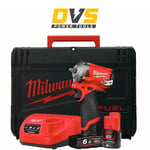 Milwaukee M12FIW38-622X 12V Impact Wrench w/ 1x 6AH & 1x 2AH Battery , Charger