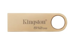 Kingston DataTraveler SE9 Gen 3- 512GB - 220MB/s read- Metal - USB 3.2 Gen 1 -Gold