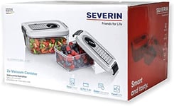 Severin Ensemble de 2 Récipients de Mise sous Vide (0,75L et 1,5L), Convient jusqu'à 85°C, ZB 3618