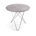 OX Denmarq - O Dining Table Ø80, Stainless Steel Frame, Top: Grey Marble - Spisebord - Dennis Marquart - Grå - Metall/Stein