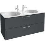 Meuble double vasque 120 cm Jacob Delafon Odéon Rive Gauche 2 tiroirs gris anthracite