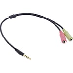 InLine 99302I - adaptateur pour cable (3.5 mm, 2 x 3.5 mm, mâle/femelle, noir, vert, rose, noir, 0.15m)