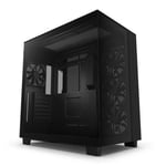 NZXT H9 Flow Dual-Chamber Tempered Glass ATX Mid-Tower Gaming PC Case - Black CM-H91FB-01