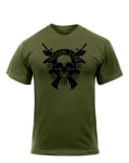 Rothco T-shirt - 'Molon Labe Skull' (Olivgrön, S) S Olivgrön