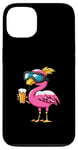 Coque pour iPhone 13 Flamant rose amusant avec bière | BD Apres Ski