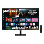 Samsung Smart Monitor M7 Noir - 32'' - Dalle VA, UHD 4K (3840 x 2160), 60Hz, 4ms, Inclinable, 2 x HDMI (2.0), USB-C (65W), 3 x USB-A, Smart TV, Gaming Hub, LS32DM702UUXEN