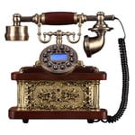 GREATY Retro Vintage Classic Phone Antique Telephone Button Dial Landline Old Fashioned Corded Telephone for Office Home Living Room Decor Wonderful Gift, Caller ID/Hands-free/Redial/Screen Backlight