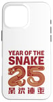 Coque pour iPhone 16 Pro Max Chinois 2025 Nouvel An du zodiaque Serpent Mignon Happy Lunar 25