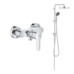 Pack mitigeur de douche Grohe Start 2021 chromé + Ensemble de douche Grohe Vitalio Start 250