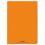 - Cahier éco piqué couverture polypro 96 pages 21x29,7 cm grands carreaux orange