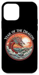 Coque pour iPhone 12 mini Année du Dragon #17 Sea Dragon Coucher de Soleil Vagues Rétro