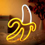 Led Night Light Neon Sign, Banana Led Neon Light Wall Light Wall Decor for Bedroom Halloween Christmas Theme, Battery or USB Powered Light Up Acrylic Neon Sign for Bedroom Bar Party Garden Decorations