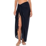 #one size - svart Sarong/pareo - för kvinnor - strandlook - att bära över baddräkten#