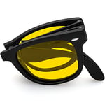 Joopin Lunettes de Conduite de Nuit Rectangulaires Rétro Vision Nocutrne Lunettes anti Éblouissement Verre Jaune UV400 Protection