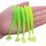 Worms Soft Bait T Tail Swimbait Leurre de pêche 5.5cm 0.8g Artificielle Double Couleur Silicone Baits Bass Fishing Jig Wobbler 50mm 1g 10pcs A