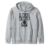 Cute Ramen Noodles Bowl Love Funny Anime Design Zip Hoodie