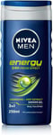 Nivea Men Energy Shower Gel 250 ml - Pack of 6 Energizing Body Wash Mint Extract