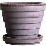 Planet Pot With Saucer Grey Ø14 cm