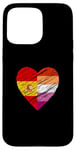 Coque pour iPhone 15 Pro Max Drapeau LGBTQ Espagne Lesbienne Pride Cœur Amour LGBTQIA