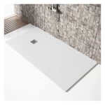 Receveur de douche 70x120cm extra plat MADISON en resine surface ardoisee blanc