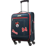 American Tourister Disney Softside Luggage with Spinner Wheels, Minnie Mouse Denim, Carry-On 21-Inch, Disney Softside Luggage with Spinner Wheels