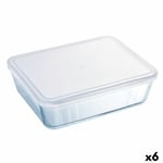 Rektangulär matlåda med lock Pyrex Cook & Freeze 19 x 14 x 5 cm 800 ml Transparent Silikon Glas (6 antal)