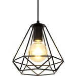 Suspension Luminaire, Lustre Cuisine Moderne Noir, E27 Suspensions D'éclairage Intérieur en Métal Abat-jour, Lustre en Forme de Cage pour Chambre