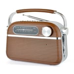 LLOYTRON Vintage Style Bluetooth AM/FM Radio-Portable MP3 Playback | Wood Effect