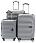 Hauptstadtkoffer Mitte - Lot de 3 Valises - Valise Bagage à Main 55 Cm, Valise Moyenne 68 Cm + Grande Valise de Voyage 77 Cm, Coque Rigide ABS, TSA, Argent Mat