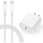 20W PD-adapter med 6FT Type-C till Lightning-kabel kompatibel med iPhone 13 12 Pro Max Mini 11 Xs XR X 8 Plus och mer US