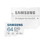 Samsung 64GB Evo Plus V30 A2 MicroSDXC Memory Card and Adapter