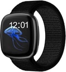 Strap-it Bracelet nylon - compatible pour Fitbit Versa 3 (noir)