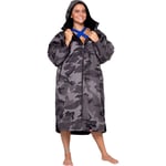 Dryrobe Advance Changing Robe Black Camo Long Sleeve Waterproof Fleece Swimming