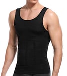 SLIMBELLE Shapewear T-shirt de compression pour homme - Débardeur gainant - Débardeur sans manches - Gilet élastique - Corsage minceur - Vest pour homme, #1 noir., XXXL