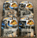 Hot Wheels Jurassic World Dominion Character Cars Bundle Of 4 Dinosaur Cars New