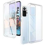 XCYYOO Coque Xiaomi Redmi Note 10 Pro/ 10 Pro Max 360 Degrés Housse Transparente à 360 Degrés avec Étui D'écran Intégrée de Protection en Silicone Ultra-Fine et Antichoc Coque