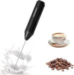 Milk Frother Handheld,Milk Frother Electric Whisk, Battery Powered Drink Mixer for Matcha Coffee,Portable Mini Drink Mixer/Coffee Frother/Milk Foamer for Cappuccino, Frappe, Hot Chocolate (Black)