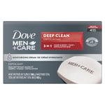 Dove Men Plus Care Body And Face Bar Soap Deep Clean  4.25 Oz  4 Bars