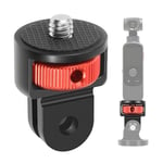 SS45181-A1 Aluminiumlegering 1/4 Tums Skruv Stativadapter för Insta360 Gopro DJI, 360 Graders Rotation - Perfekt Black Red