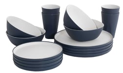 Outwell Gala 4 Person Dinner Set servis Blå OneSize - Fri frakt