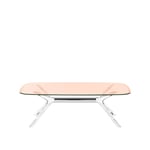 Kartell - Blast Coffee Table 4096 130x80, Crystal-Chrome, Pink - Soffbord - Philippe Starck - Rosa - Metall/Syntetiskt