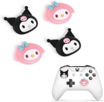 Thumbsticks Pour Ps5 Pour Ps4 Manette,Cute Anime Thème Silicone Joystick Grips Caps Accessoire Pour Xbox Series X/S, Xbox One, Switch Pro Controller,4 Pcs-Lapin Et Diable Bunny