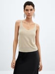 Mango Kling Metallic Cami Top, Gold