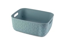 CURVER Softex 12.5L Storage Basket - Stylish Design - Lightweight, Stackable and Practical - 100% Recycled - 37 x 29 x 14 cm - Blue