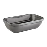 APS 85128 GN 1/4 Bol EMMA, 26,5 x 16,2 cm, hauteur 7,5 cm, mélamine, gris, 1,5 l