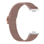 Elastisk klokkerem i nylon for Huawei Watch Fit 3 Rosa