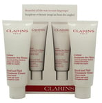 CLARINS GIFT SET 2 X 100ML HAND & NAIL TREATMENT - WOMEN'S FOR HER. NEW